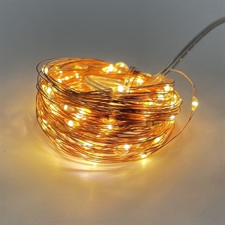 LED kobber lyskæde med fjernbetjening - 10 M 100 lys - Kobberfarvet